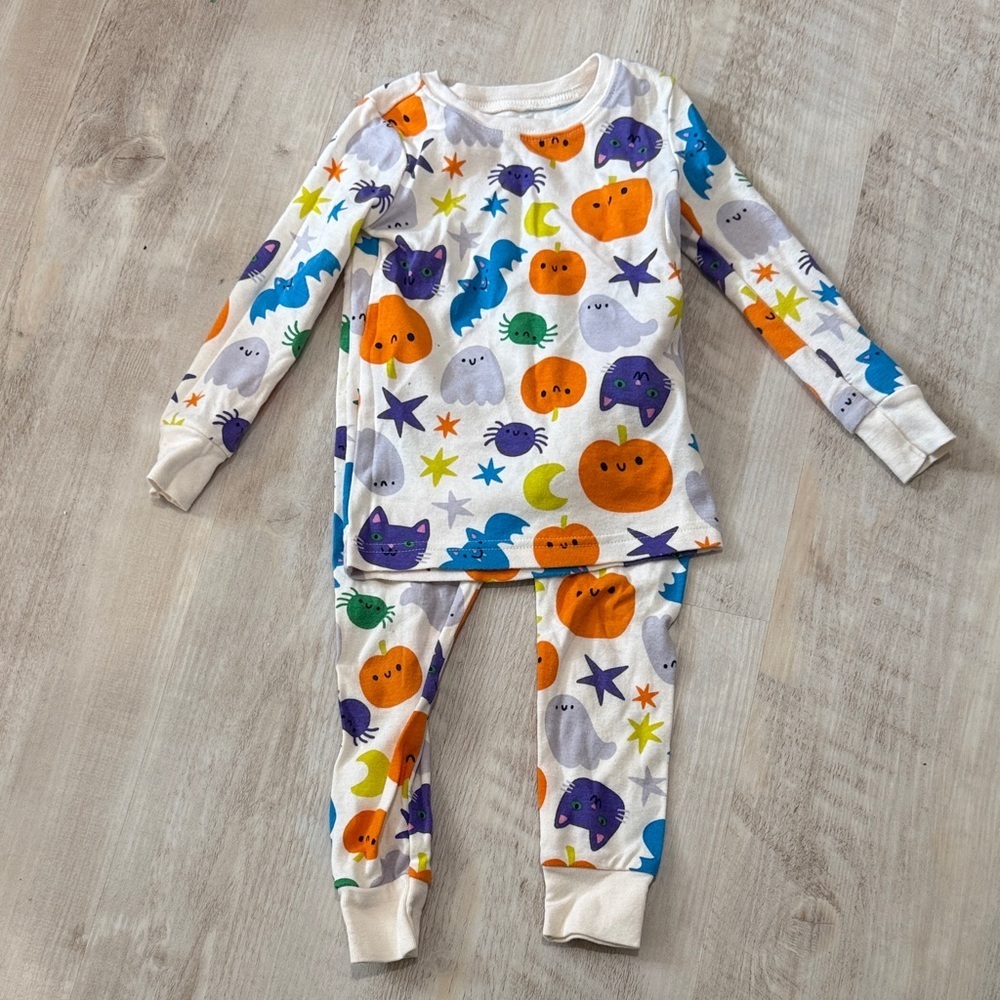 Old Navy Kids Halloween Pajama Set - White, Orange, Purple, Green, Blue - Picture 1 of 1